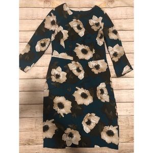 Banana Republic 3/4 Sleeve Floral Sheath Dress